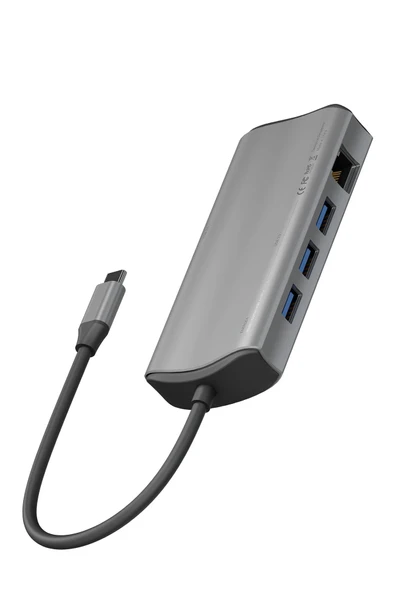 AluHub Max 100W Type-C PD Şarj Destekli 11in1 4K Hub Dönüştürücü - Koyu Gri - Resim 3