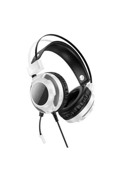 Hoco. W110 RGB Aydınlatmalı 2M Kablolu Kafaüstü Gaming Kulaklık - Siyah - Resim 3