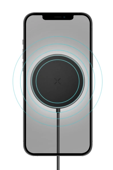 MagDrive 2in1 Izgara Klipsli ve Vantuzlu 15W Kablosuz Şarjlı Manyetik Magsafe Araç Tutucu - Siyah - Resim 4