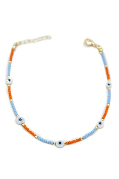 LitaeTrend Nazar Boncuklu  Halhal - Beyaz ürün görseli 1