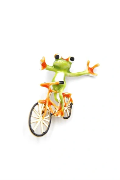 LitaeTrend Kurbağa Broş - Yeşil - Resim 2