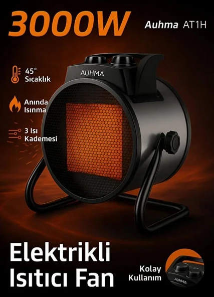Elektrikli Isıtıcı Fan (3000W Hızlı ve Sessiz Isıtma) - Resim 2