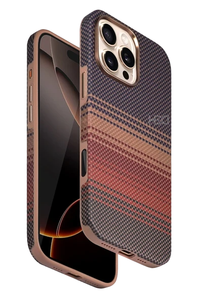 Apple iPhone 16 Pro HBC-377 Kevlar Slim Magsafe Kapak - Gün Batımı ürün görseli 1