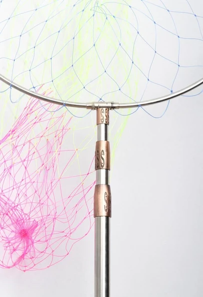 Powerex Paslanmaz Çelik Krom Geniş Göz Misina 50cm.Çap,190cm Sap,Lüks Kepçe ürün görseli 1