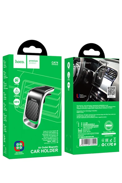 Hoco. CA74 Izgara Klipsli Manyetik Araç Tutucu - Siyah - Gümüş - Resim 4