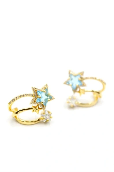 LitaeTrend Çoklu Yıldız Küpe - Altın ürün görseli 1