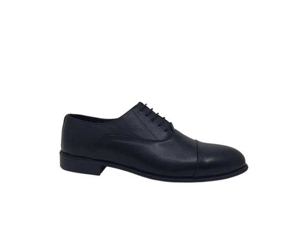 Zerhan 658 Erkek Siyah Bağcıklı Hakiki Deri Hazır Taban Büyük Numara Ayakkabı 45 46 47 48 ürün görseli 1