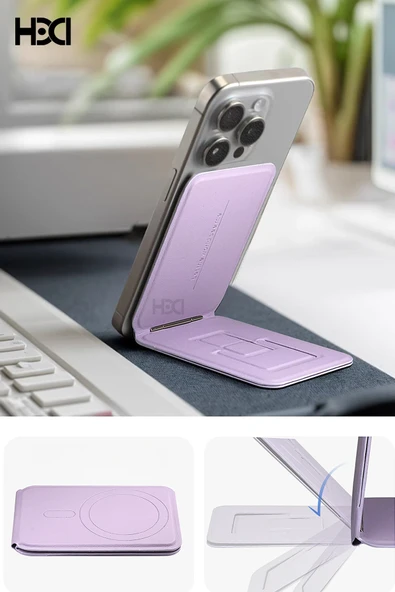 HS-017 Telefon Arkası Magsafe Stant - Siyah - Resim 4
