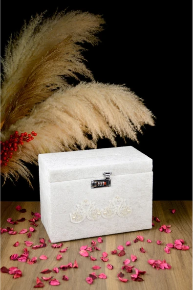 Takı / Zarf Sandığı Şifreli Kilitli - Çeyiz Nişan Söz Düğün Sandık Çeyiz ürün görseli 1