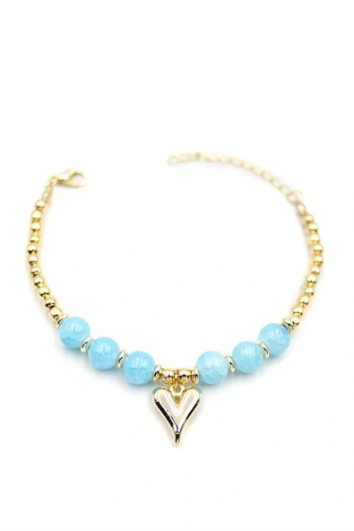 LitaeTrend Boncuklu Kalp Bileklik - Mavi ürün görseli 1