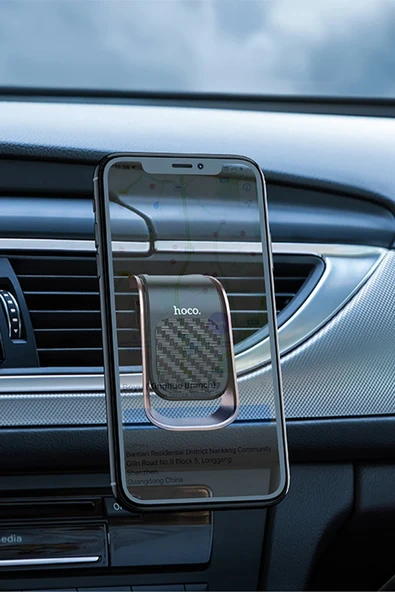 Hoco. CA74 Izgara Klipsli Manyetik Araç Tutucu - Siyah - Gümüş - Resim 3