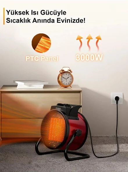 Elektrikli Isıtıcı Fan (3000W Hızlı ve Sessiz Isıtma) - Resim 4