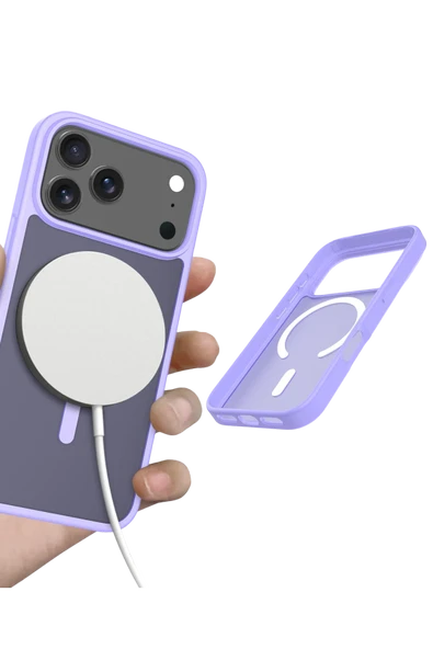 Apple iPhone 17 Pro Jota Magsafe Kapak - Lila - Resim 4