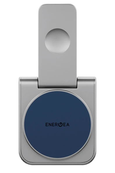 MagDuo 2in1 Katlanabilir 15W Telefon ve 2.5W Saat Masaüstü Hızlı Şarj Standı - Lacivert - Resim 3