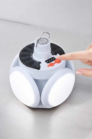 CEYLAN ADAM Katlanabilir Taşınabilir Kamp Lambası Işıldak Beyaz Işık Güneş Enerjili Solar Aydınlatma - Resim 4