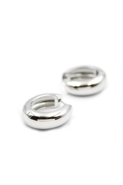 LitaeTrend Oval Halka Küpe - Gümüş ürün görseli 1