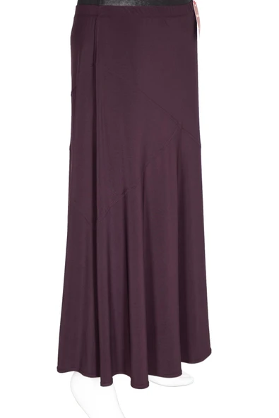 Hesna Kadın Bensu Nervürlü Büyük Beden Sandy Astarsız Mürdüm Etek - Resim 3