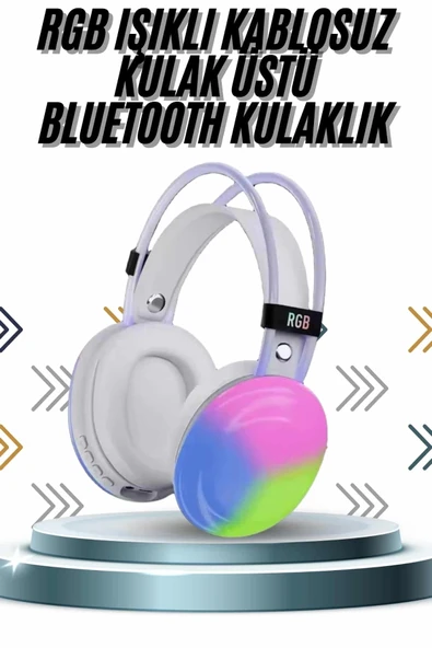 CEYLAN ADAM Kablosuz Bluetooth Kulaklık RGB Işıklı Kulak Üstü 5.3 Bluetooth Bağlantılı ürün görseli 1