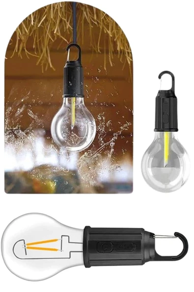 CEYLAN ADAM Taşınabilir Şarjlı Led Ampul Askılı Lamba Kamp Bahçe Lambası - Resim 2