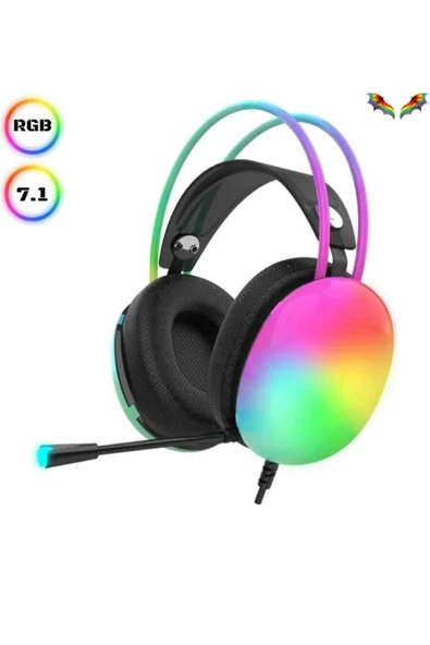 CEYLAN ADAM Kablosuz Bluetooth Kulaklık RGB Işıklı Kulak Üstü 5.3 Bluetooth Bağlantılı - Resim 2