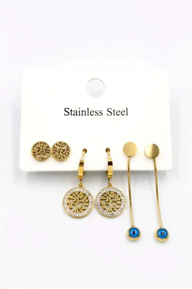 LitaeTrend 6'lı Set Küpe - Altın ürün görseli 1