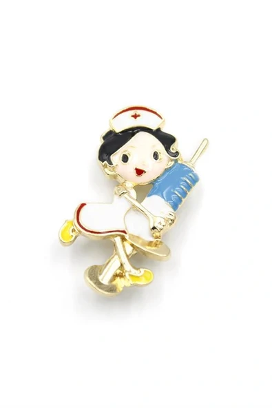 LitaeTrend Hemşire Broş - Beyaz - Resim 2