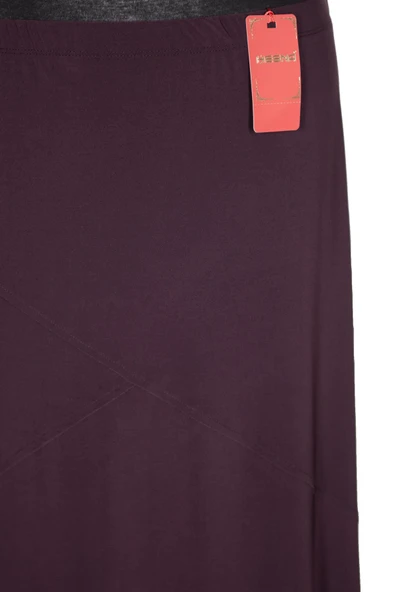 Hesna Kadın Bensu Nervürlü Büyük Beden Sandy Astarsız Mürdüm Etek - Resim 4