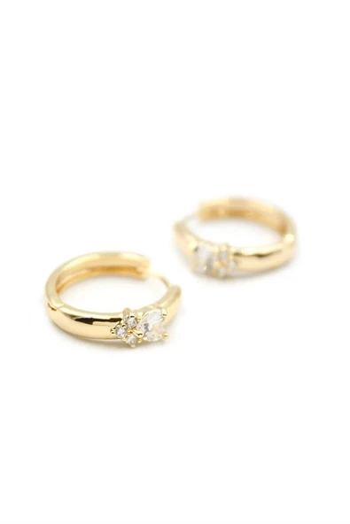 LitaeTrend Kalp Halka Küpe - Beyaz - Resim 2