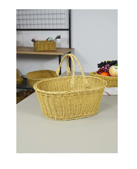 Sepetçi Baba Sepet Hasır Kulplu Oval 2024-218 ürün görseli 1