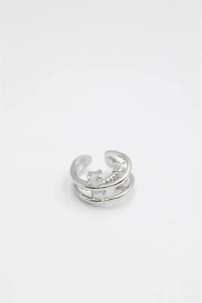 LitaeTrend Taşlı Kıkırdak Küpe - Gümüş ürün görseli 1