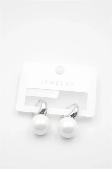 LitaeTrend İncili Küpe - Gümüş - Resim 2