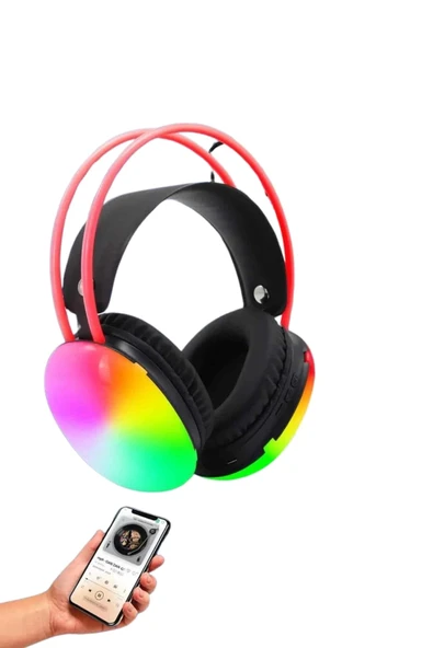 CEYLAN ADAM Kablosuz Bluetooth Kulaklık RGB Işıklı Kulak Üstü 5.3 Bluetooth Bağlantılı - Resim 3