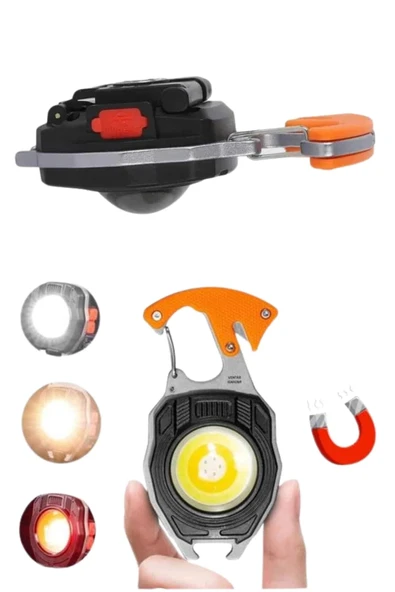 CEYLAN ADAM Çok İşlevli Acil Durum Işığı USB Şarjlı Cep Feneri 7 Farklı Mod - Resim 2