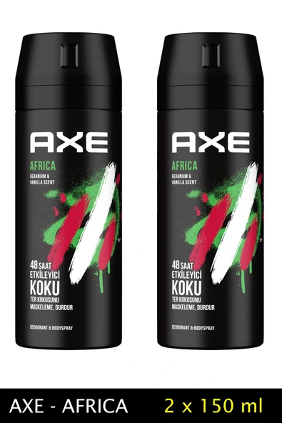 LitaeTrend 2 Adet Axe Africa Erkek Deodorant Sprey 150 ml ürün görseli 1