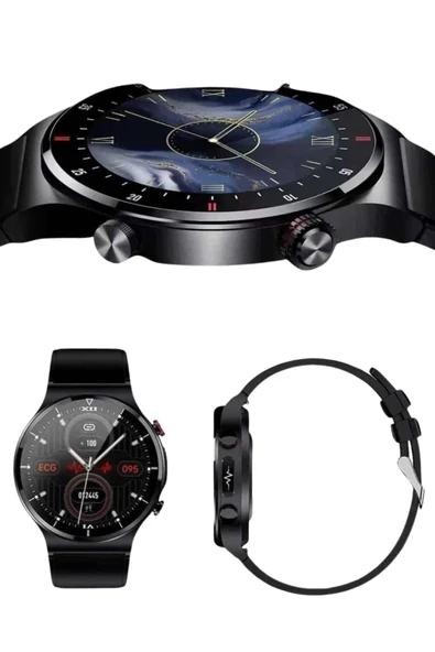 CEYLAN ADAM Amoled Ekran Metal Deri Silikon Kordonlu Uyku ve Sağlık Takibi - Resim 3