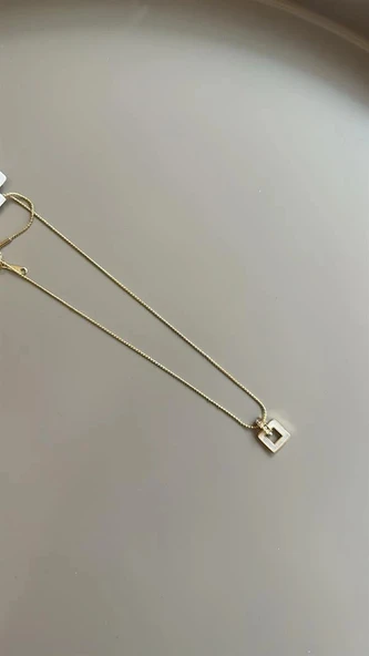 LitaeTrend Sedefli Halka Kolye - Altın ürün görseli 1