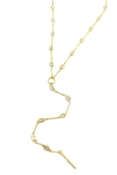 LitaeTrend Taşlı Y Kolye - Altın ürün görseli 1