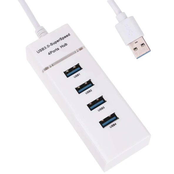 Çok Amaçlı 4 Port Girişli Güçlü Usb 3.0 Port Çoklayıcı Adaptör Switch Splitter Hub 1.2m Kablo - Resim 4
