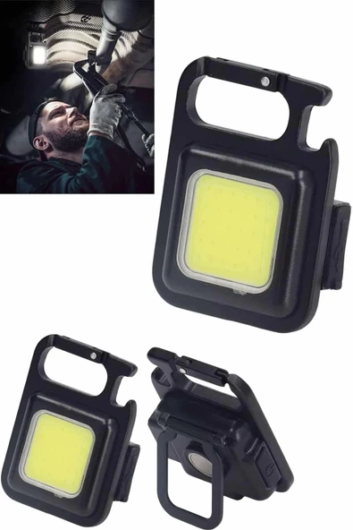 CEYLAN ADAM Işıldak USB Şarjlı Cep El Feneri Taşınabilir Mini Led Işık Çok Fonksiyonlu - Resim 4