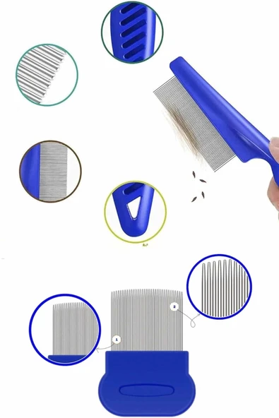 CEYLAN ADAM Tüy Fırçası Bit Tarağı Seti Evcil Hayvan Tüy Toplayıcı Bit Pire Önleyici Tarak - Resim 4