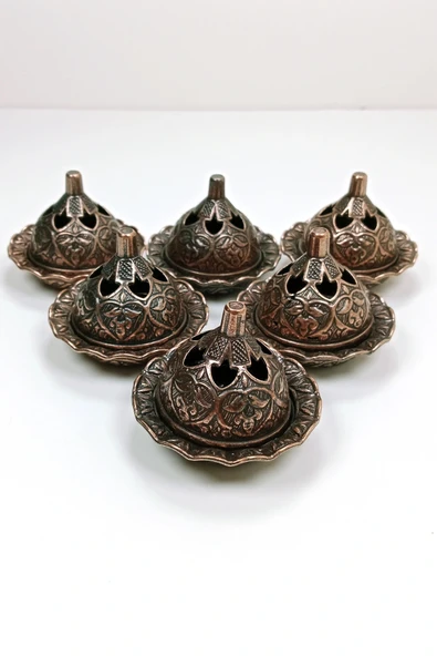 LitaeTrend 6 Lı Mini Eskitme Osmanlı Temalı Koyu Renk Lokumluk Sunum - Resim 2