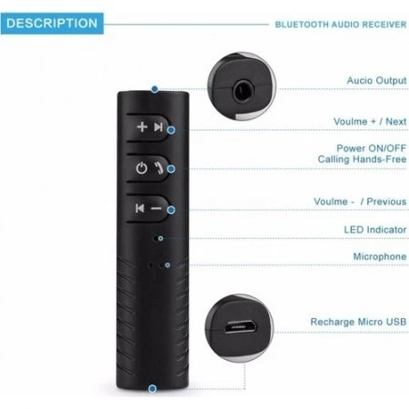 Car Bluetooth Music Driver Araç Aux Hands-free Mp3 Bağlantı Kiti - Resim 2