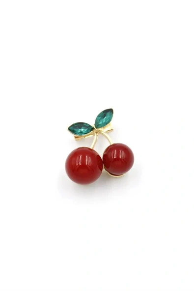 LitaeTrend Kiraz Broş - Kırmızı ürün görseli 1