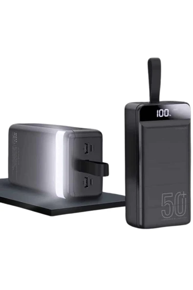 CEYLAN ADAM Powerbank 50.000 Mah Dijital Göstergeli Taşınabilir 4 Portlu Hızlı Powerbank - Resim 5