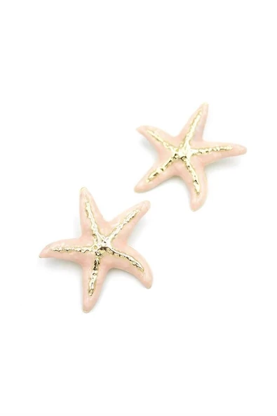 LitaeTrend Mineli Deniz Yıldızı Küpe - Pembe ürün görseli 1