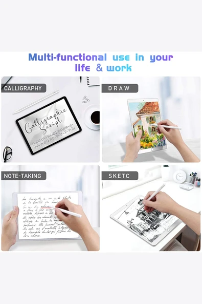 Honor Pad X9 Uyumlu Eğime Göre Çizgi Kalınlığı Değişen Şarjlı Dokunmatik Ekran Kalemi Stylus Pen - Resim 6