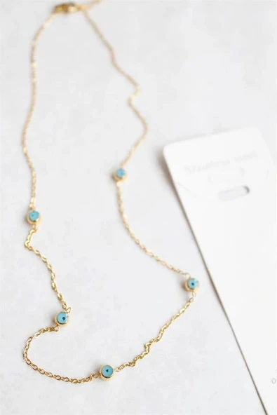 LitaeTrend Nazar Boncuk Çelik Kolye - Altın ürün görseli 1