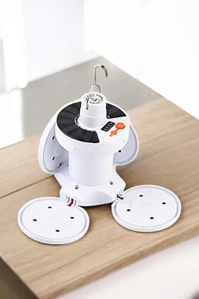 CEYLAN ADAM Kamp Lambası Işıldak Beyaz Işık Güneş Enerjili Solar Aydınlatma 5 Kanatlı Katlanabilir - Resim 5