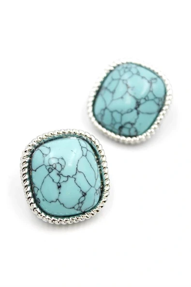 LitaeTrend Turkauz Taşlı Küpe - Gümüş ürün görseli 1