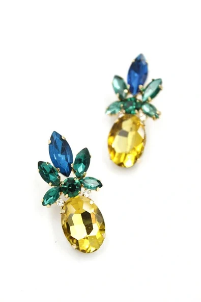 LitaeTrend Ananas Küpe - Altın - Resim 2